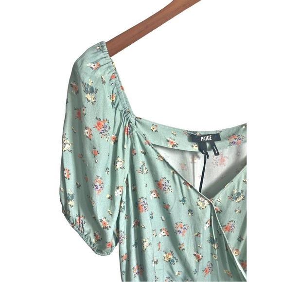 Nwt Paige Gjelina Dress Mint Multicolor Floral Cottagecore Midi Dress Size Large - Picture 5 of 10
